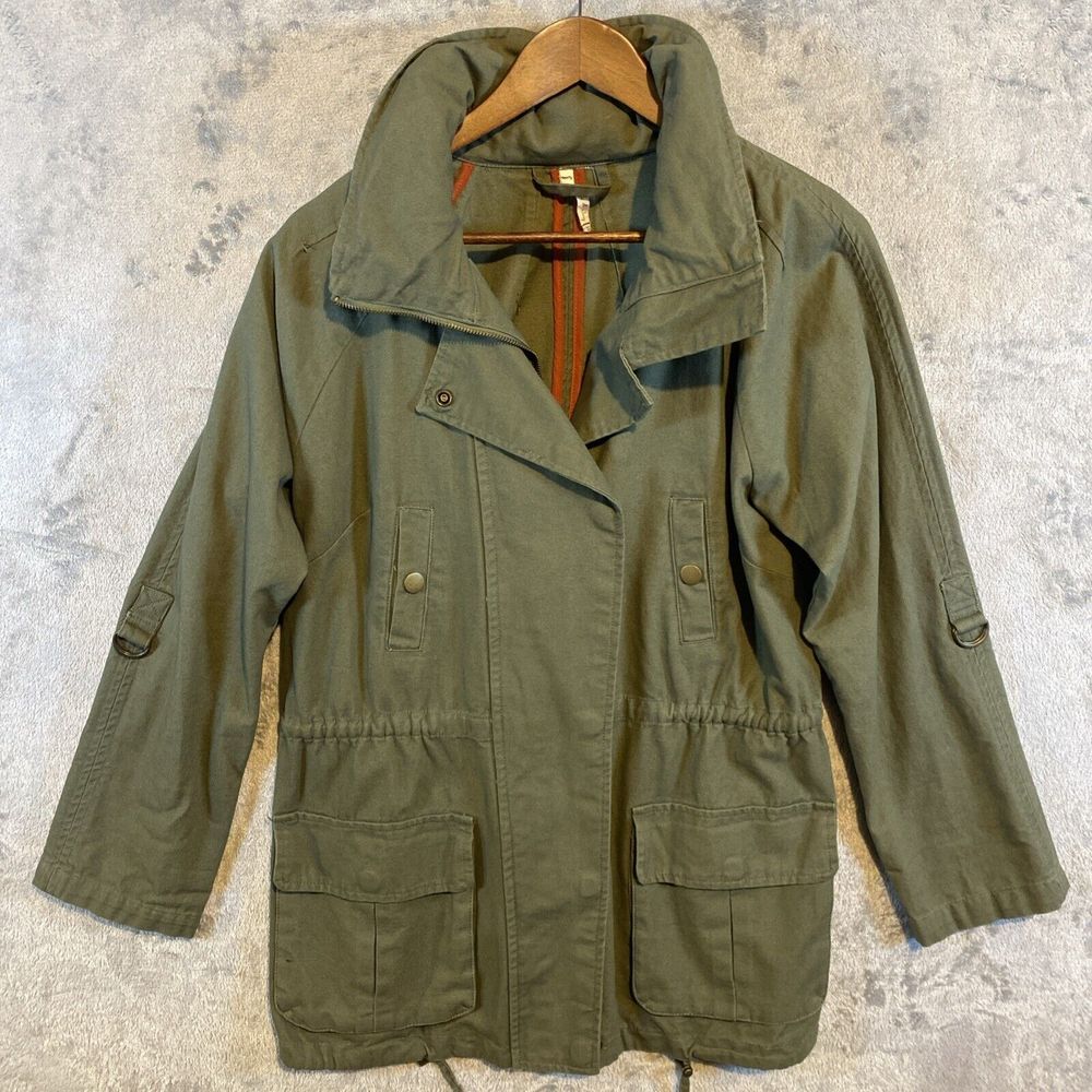 Willow And‎ Clay Anthropologie Womens Jacket Sz S Green Gorpcore Utility Hooded